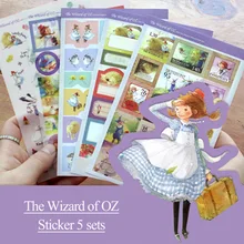 5 Sheets 1 Set Kawaii Scrapbooking Stickers The Wizard Of Oz Decoration Stickers Sticky Note Toy