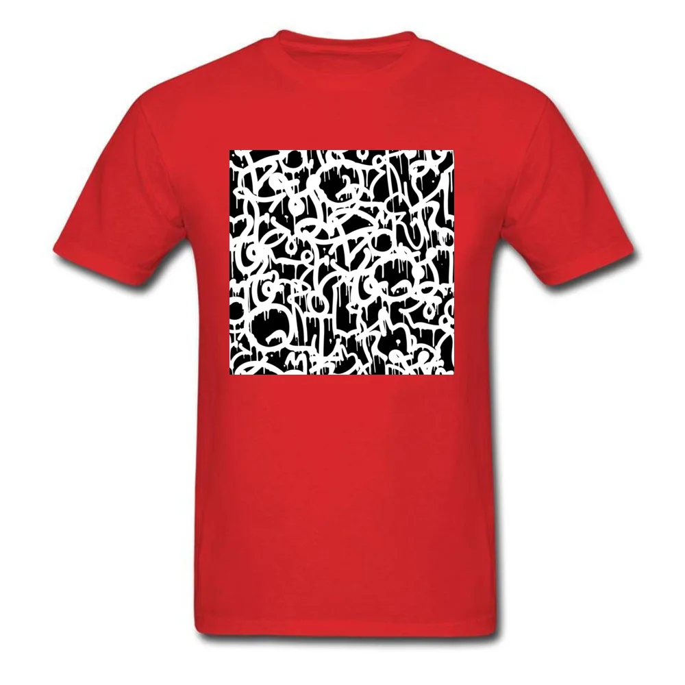 Black and White Graffiti pattern_red