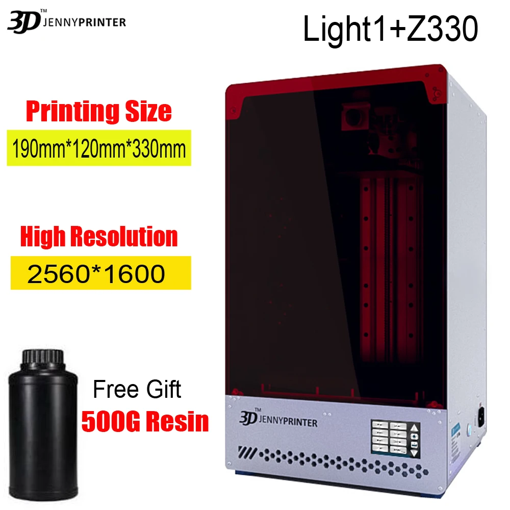 

New Jennyprinter Super Large 190*120*330mm Build Size SLA/DLP/LCD 3D Printer 405um Wavelength UV Resin For Jewelry /Dental