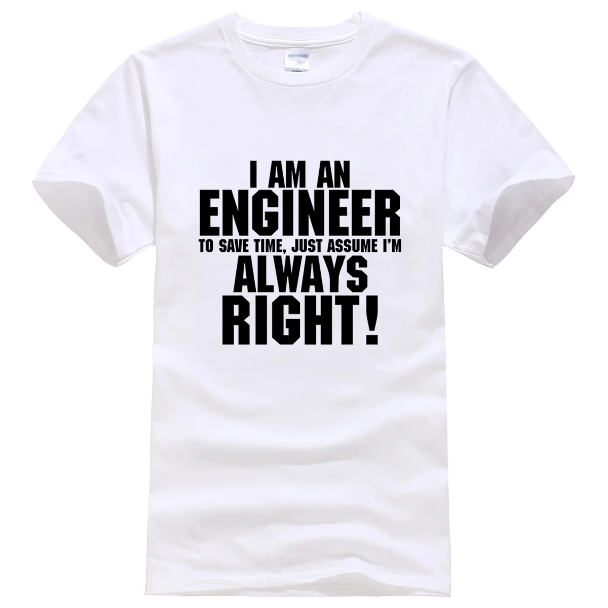 Мужская футболка с надписью I AM AN ENGINEER хлопковая коротким рукавом из Джерси