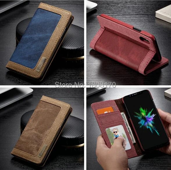 CaseMe кожаный бумажник чехол для iPhone X iPhone samsung Galaxy S9 плюс NOTE8 Ретро карт функцией подставки и отделением для Винтаж Крышка 30 шт
