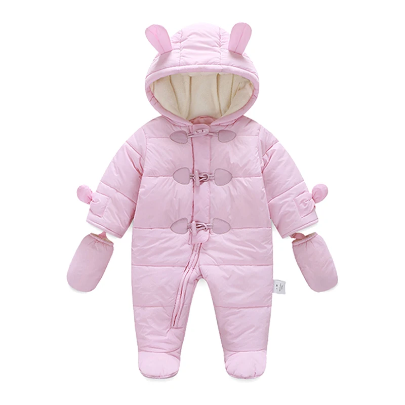 

Fashion Baby Girl Romper Winter Thick Warm Baby Boy Clothing Overalls Long Sleeve Hooded Jumpsuit Kids Newborn Outwear for 0-24M