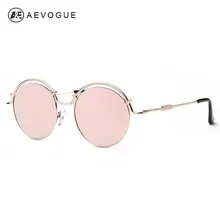 Солнцезащитные очки AEVOGUE Для женщин Новые стимпанк Стиль Брендовая Дизайнерская обувь Медь солнцезащитные очки круглой формы UV400 AE0394