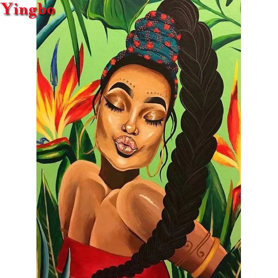 

5D Diamond Painting African woman art 2019 Full Square/round Embroidery Diamond Mosaic Rhinestone Pictures Decor Home Gift