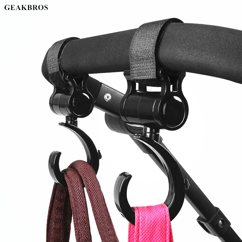 

2pcs Baby Hanger Baby Bag Stroller Hooks Multi-purpose Baby Stroller Pram Rotate 360 Degree Cart Hook Car Hook Accessories