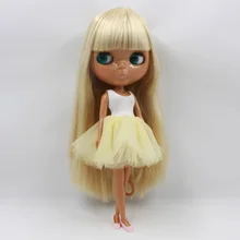 [NBL066] Новая Neoblyth кукла для розничной продажи# Gloden длинные волосы с черной кожей большой головой девочка кукла для макияжа