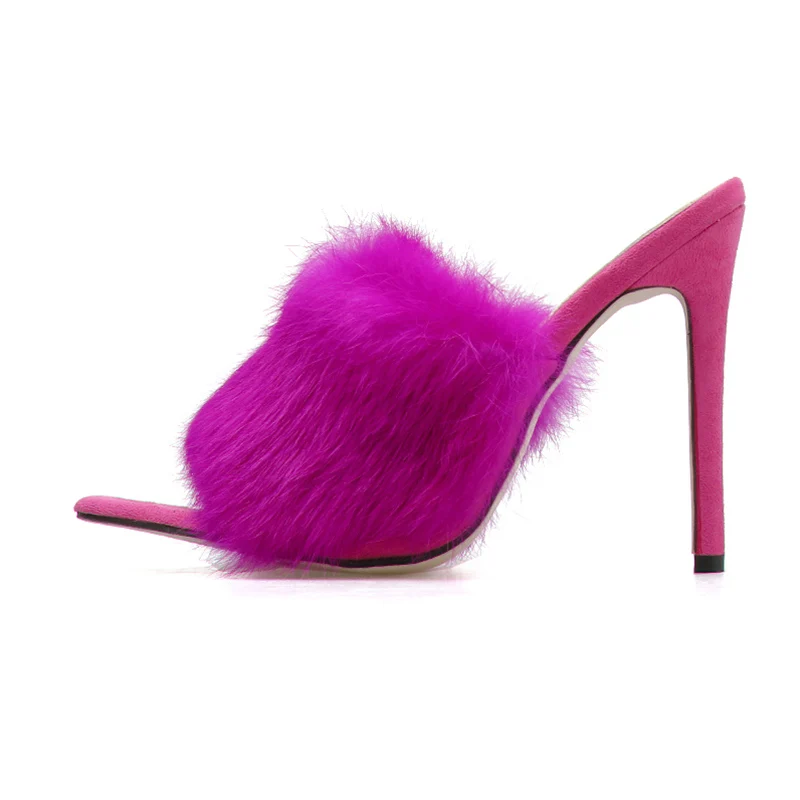 Г., летние модные женские туфли на высоком каблуке 11 см, желто-розовые шлепанцы на каблуке, женские туфли на меху, сдержанные тапочки обувь на шпильке