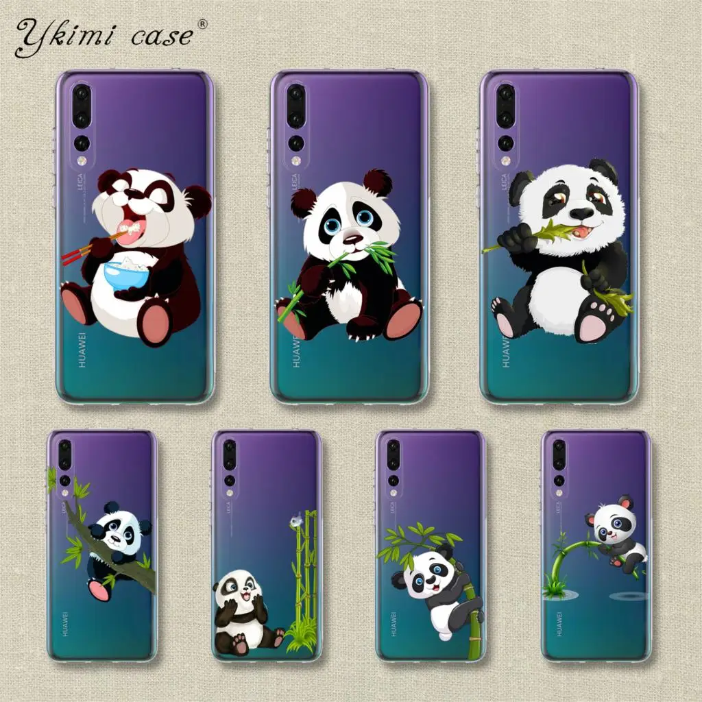 

Ykimi Case For Huawei P30 Pro P30 Lite Case Cover Cute cartoon panda Funda Transparent Soft Silicone TPU Coque