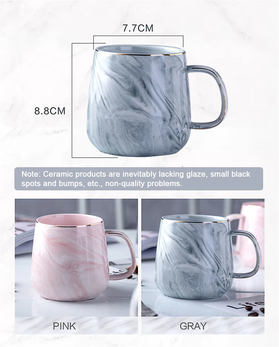 café xícara chá rosa cinza casal presente do agregado familiar 1 pcs