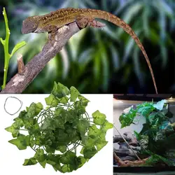Террариум для рептилий коробка искусственная лоза украшения ящерица зеленые листья поддельные растения