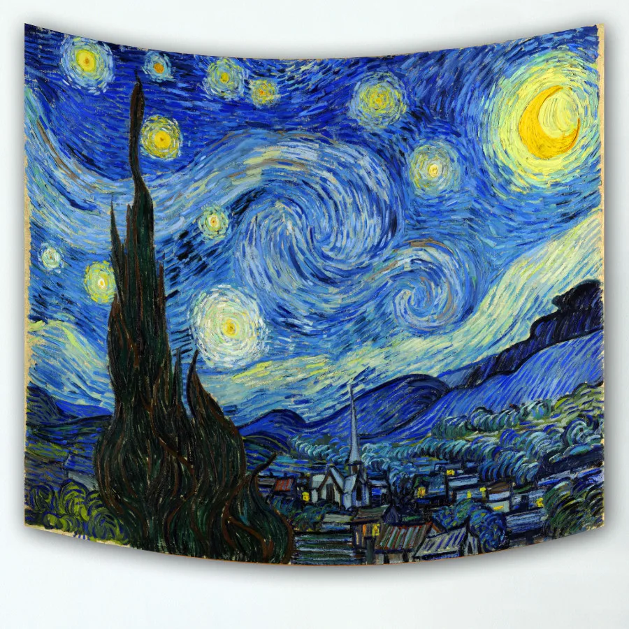 

High quality home decorative landscape painting wall tapestry hanging carpet scenic printed sofa cover, comfortable beach towel