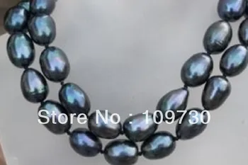 

Jewelry 00361 VERY CUTE 33 INCH TAHITIAN BLACK GREEN PEARL NECKLACE KGP