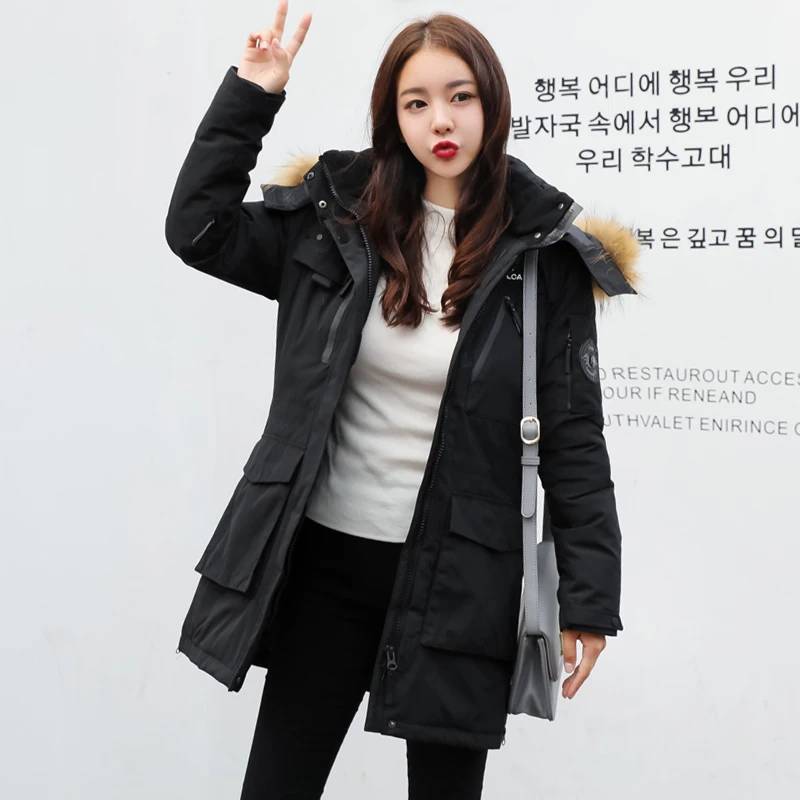 AYUNSUE 2020 Новый женский толстый теплый зимний пуховик черный красный большой