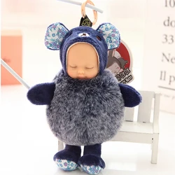 Кроличья шерсть мягкая игрушка Кнопка ключа плюшевый спальный ребенок висящий мешочек для украшений Подвеска детская кукла игрушка - Цвет: AI-B60-A
