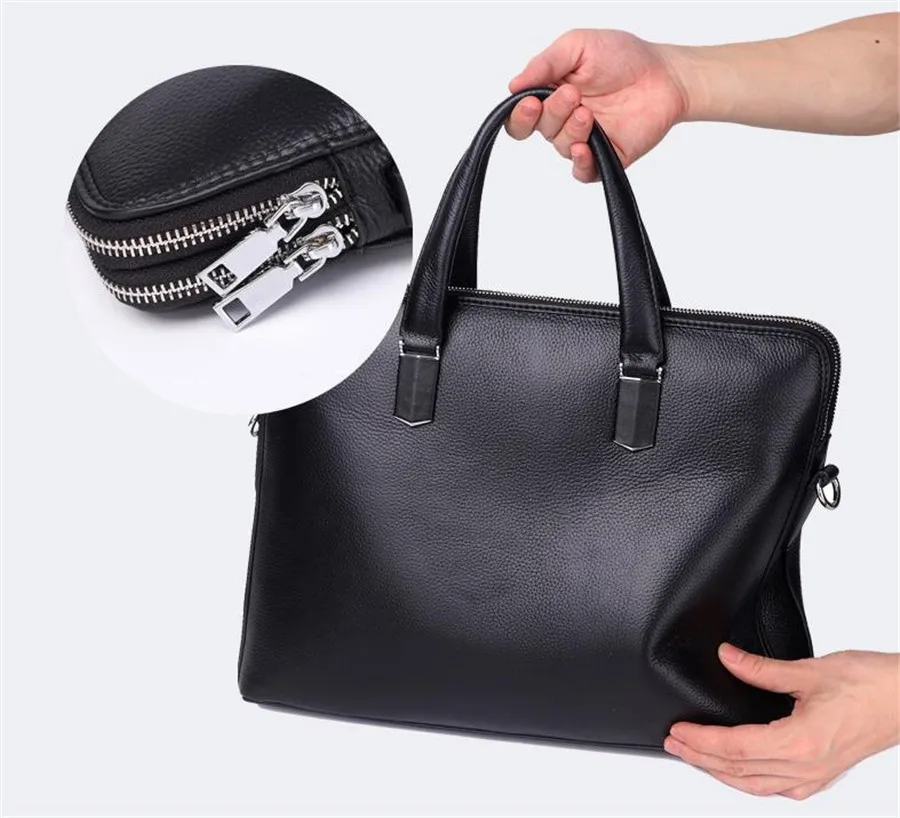 Joyir черный мужской портфель из натуральной кожи деловой Повседневный портфель высокого качества сумка для ноутбука большой емкости