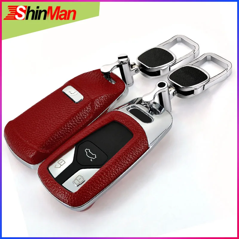

ShinMan Overbearing China Red key Cover key protect shell For AUDI A5 S5 Q7 A4 A4L TT TTS 2015-2017 For CAR key Case key Shelll
