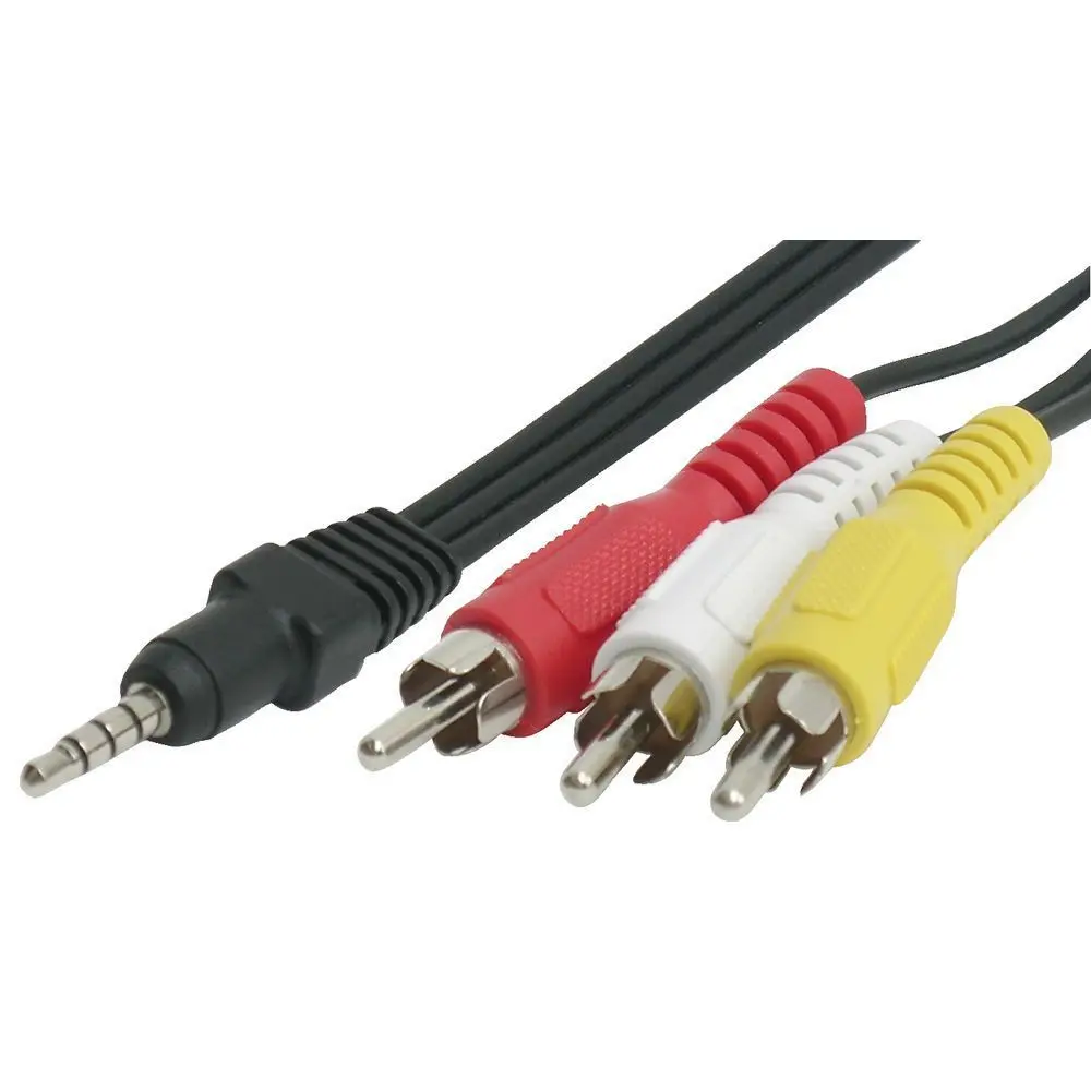 Аудио/видео AV 3,5 мм до 3-RCA 5ft композитный кабель для видеокамер Canon