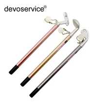 3 шт./лот металлическая текстура Гольф стираемая пластиковая гелевая ручка материал подвеска кавайи черные студенческие ручки подарки школьные офисные принадлежности