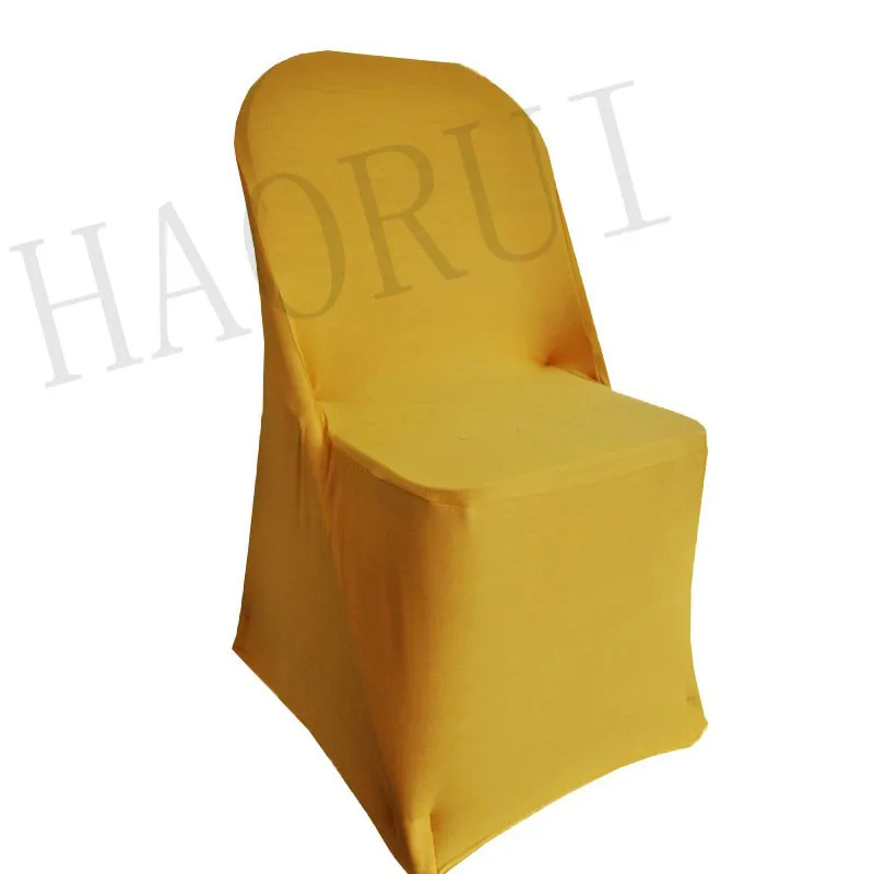 100pcs Gold Folding Fabric Dining Banquet Party Universal Lycra Chair