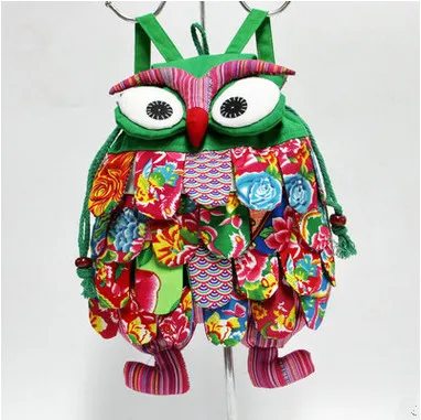 

Fashion Animal Owl Appliques Children Cute Backpacks!Hot kids Gift Patchwork Preppy Style backpack Nice students Small backpack