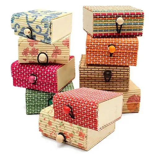 Кейсы для хранения бижутерии бамбуковое деревянное кольцо ожерелье серьги Чехол ювелирные коробки держатель подарок 11 цветов коробка ювелирных изделий Подарочная коробка