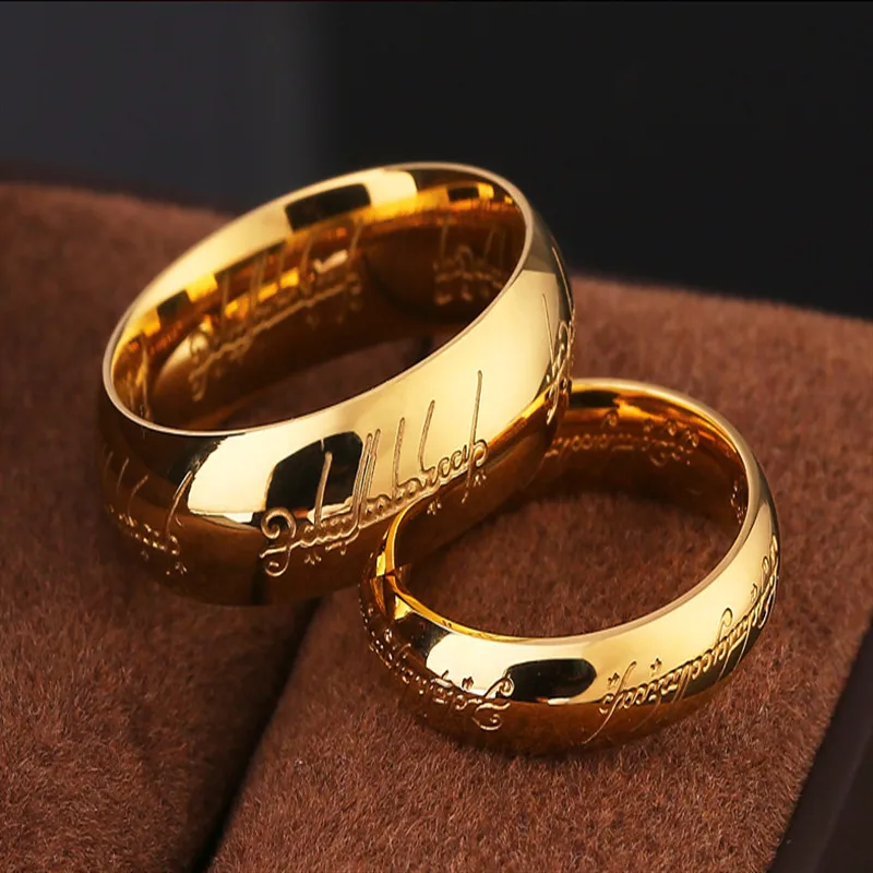 

Hobbit Letter Stainless steel ring of omnipotence Women Men Fashion Jewelry