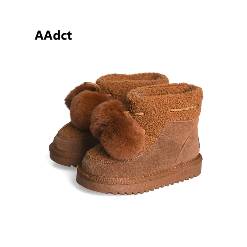 

AAdct Cotton warm snow boots for girls New fashion short boys boots 2018 Winter non-slip kids boots
