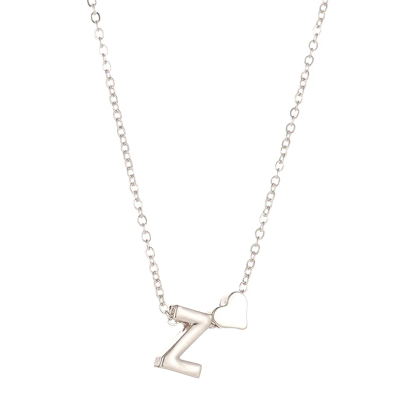 

2019 Fashion Heart Initial Necklace Personalized Letter Necklace Name Jewelry For Women Accessories Girlfriend Gift