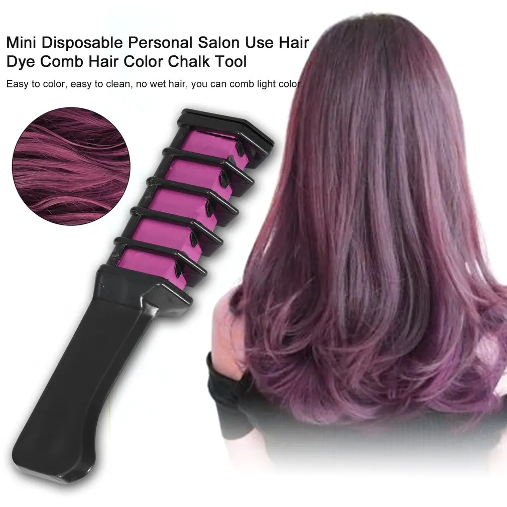 

Mini Disposable Personal Salon Use Hair Dye Comb Professional Hair Color Chalk Hair Dyeing Tool 6 Colors Optional Drop Shipping