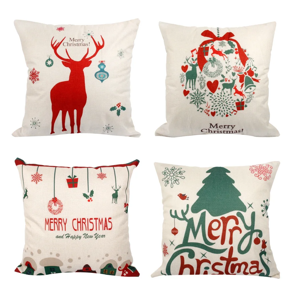 FENGRISE Merry Christmas Decorations for Home Christmas Tree Cushion Cover Pillow Case Throw ...