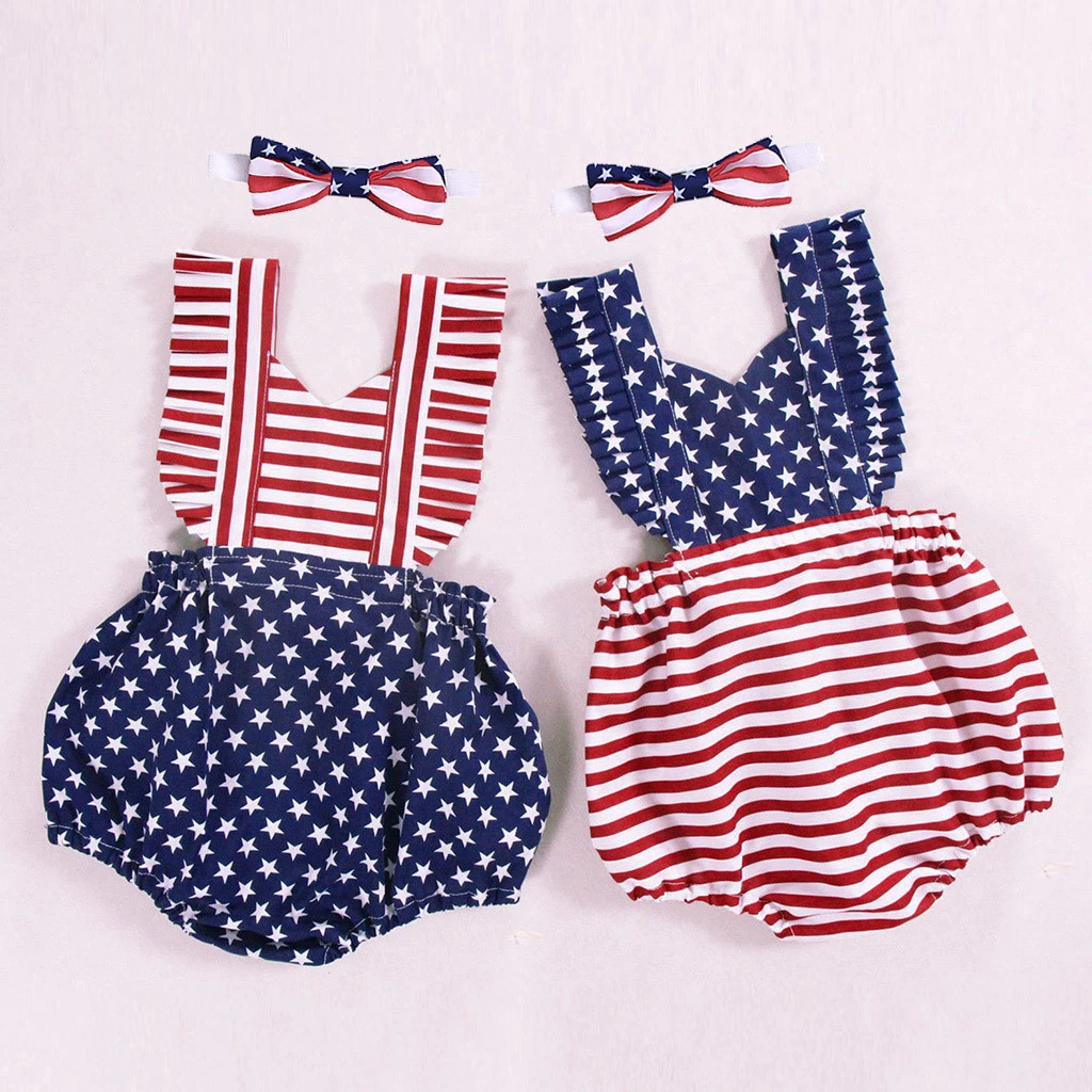 girls 4th of july romper