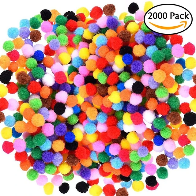 Multicolor DIY Arts And Craft Pom-Poms, 100 Piece Variety Pack Assortment