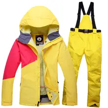 Colorful Cheap Snow Woman Ski snowboard Girl Clothing skiing suit Set outdoor sports Costume Winter Jacket + Bib pant brands
