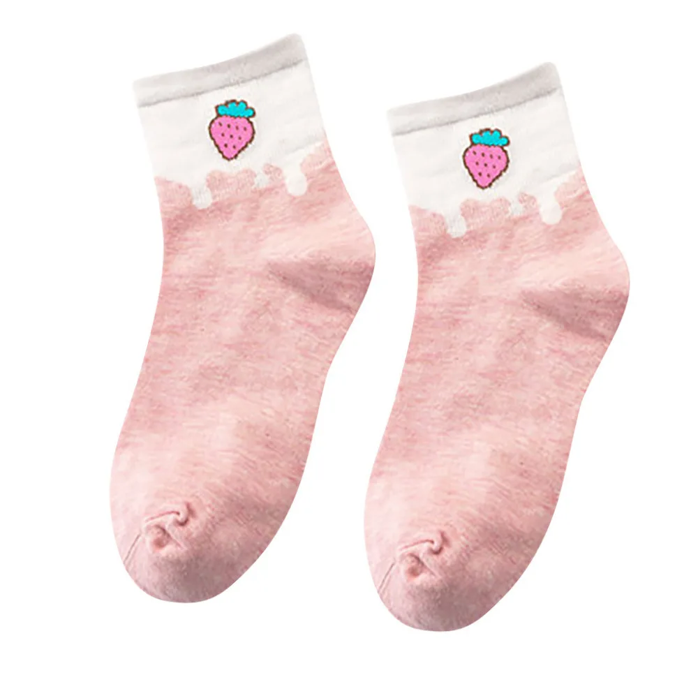 2019 Summer men and women fruit cotton short socks peach banana milk pattern sports socks breathable anti-slip socks 40M22 (2)