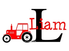 Tractor Customized Name Monogram Wall Stickers Nursery Room Vinyl Wall Decal Graphics Boys Baby Bedroom Home Decor SA612