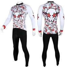 Personas для мужчин длинный рукав Велоспорт Джерси полная молния велосипедная одежда личности молния череп велосипед рубашки красная одежда для велоезды
