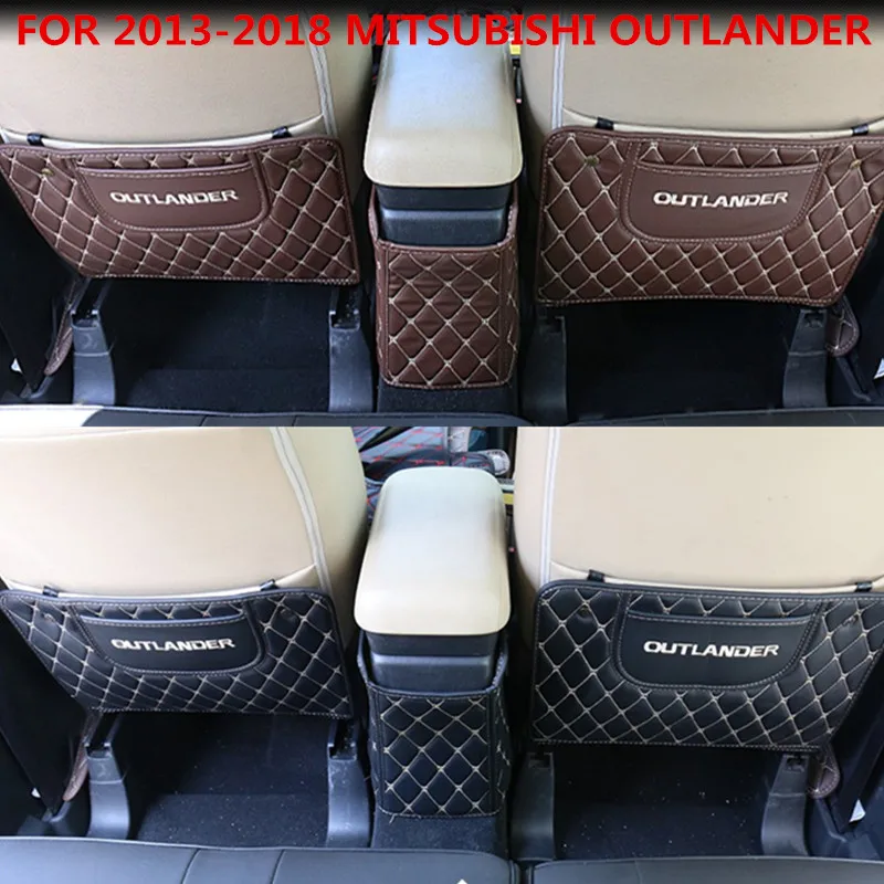

Car armrest box Back row anti kicking pad holster Artificial Leather for MITSUBISHI outlander 2013-2018 Accessories Car-styling