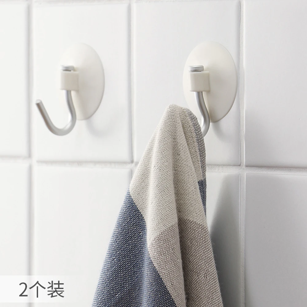 

2PC kitchen Suction cup Hook Household Bathroom Free Punch Wall Hang Hook Towel Clothes Hook wx10101056