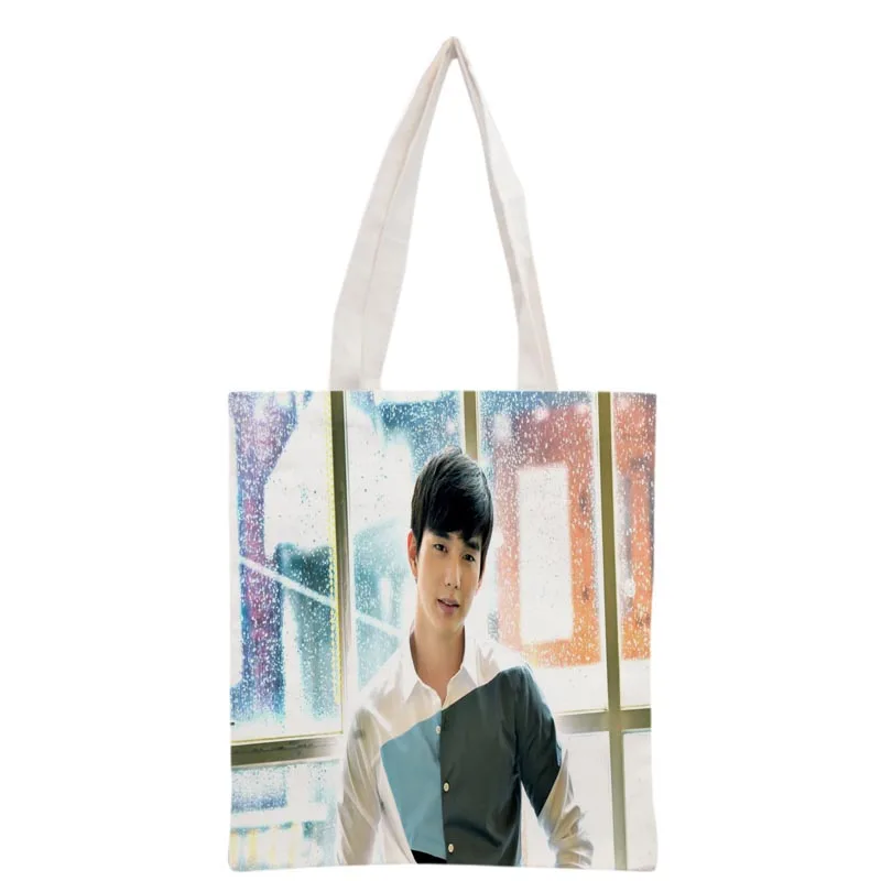 

Handbag Korea-Pop Yoo Seung Ho printing canvas tote bag Reusable Foldable Canvas Women Bags 30x35cm custom your image