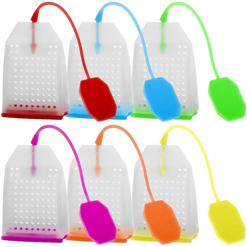 Silicone Tea Infuser Bag Reusable Safe Loose Leaf Tea Bags Strainer Filter Drinker Utensils 2/4pcs tea infuser