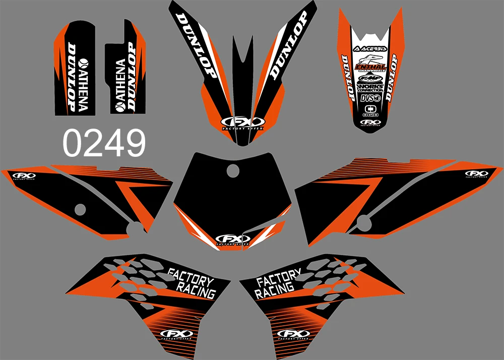 6 видов стилей команда графика фоны наклейки для KTM SX 65 2009 2010 2011 2012