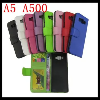 

Wallet Style With Stand PU wallet Leather Case For Samsung A5 A5000 Phone Bag Cover Card Holder Brand New Wholesale 100Pcs/lot