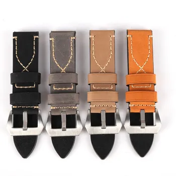 

20-26mm Watch Band Strap Pin Buckled Adjustable Leather Wristband Wristwatch Bands Replacement Accessories for Samsung Watches