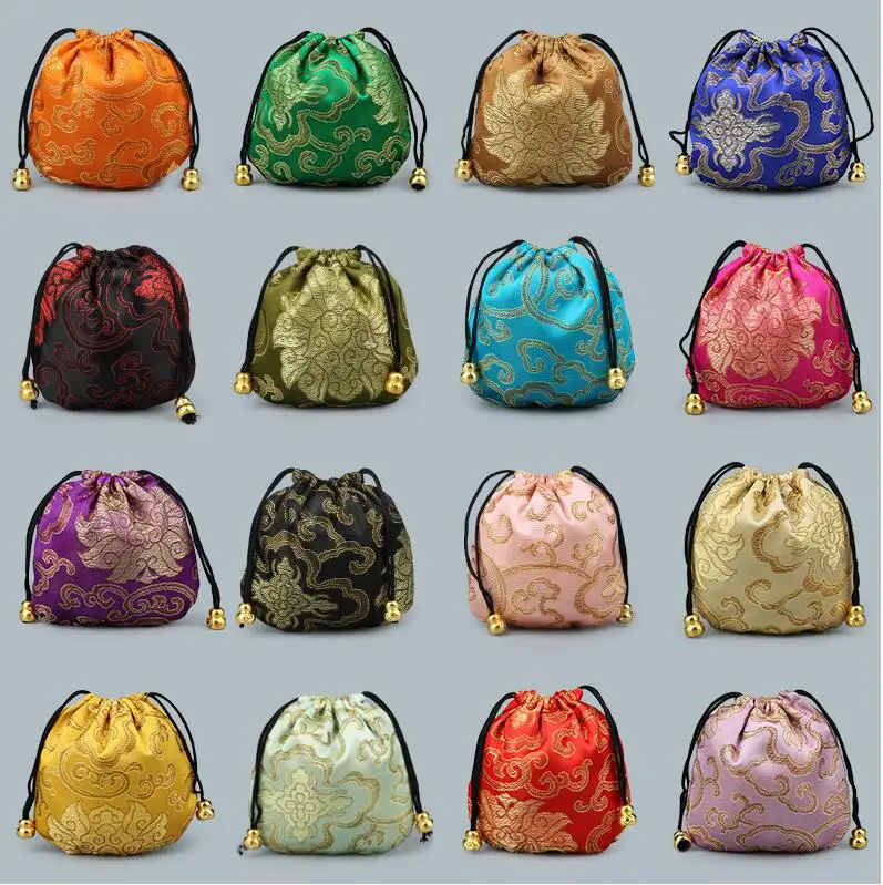 20pc Satin Drawstring Chinese Silk Brocade Pouches bag Damask Jewelry