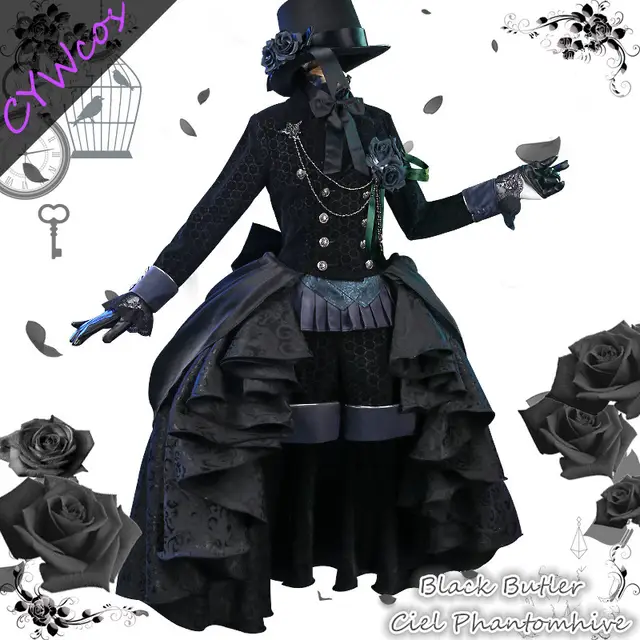 Anime Black Butler Ciel Phantomhive Comic Cosplay Costumes Black