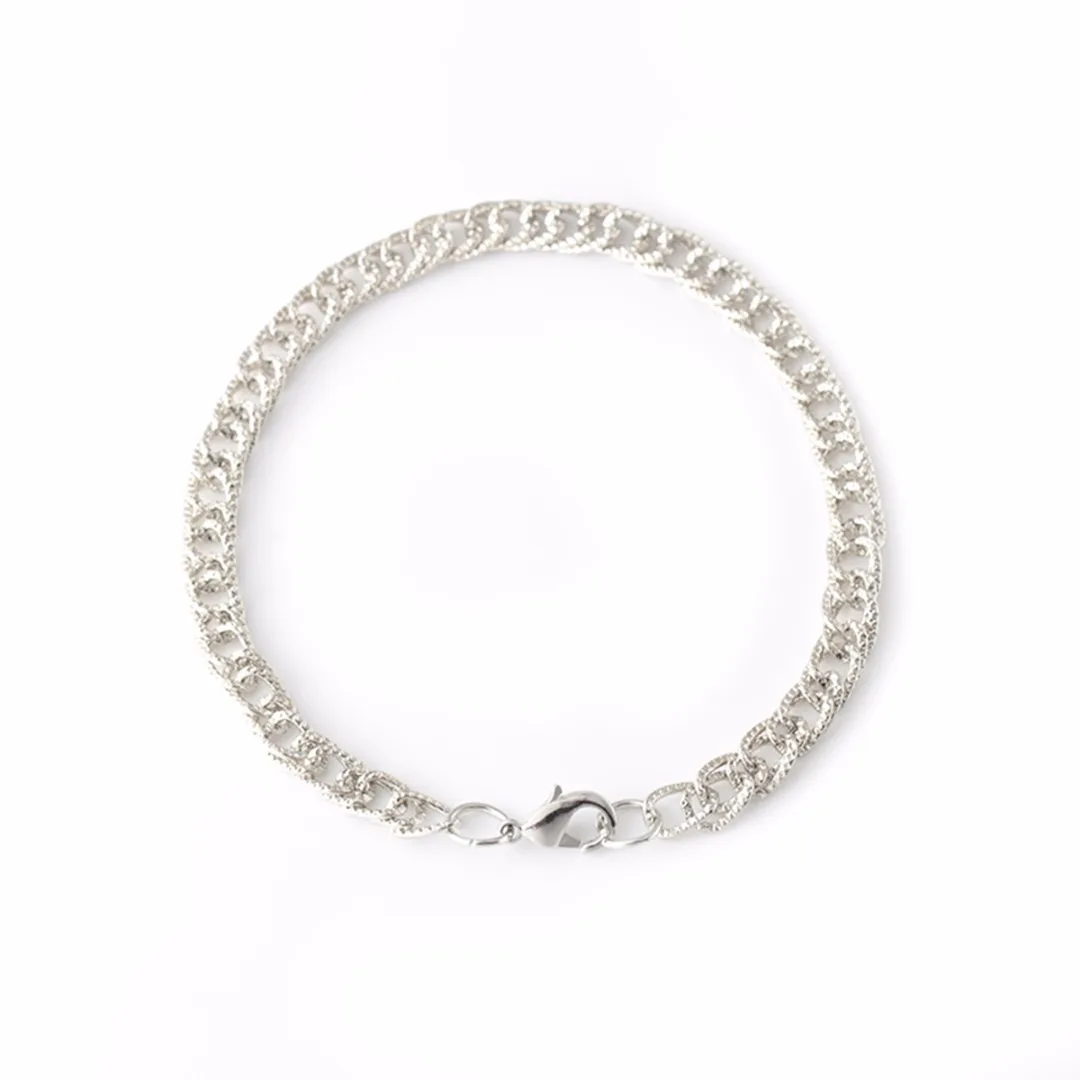 Men Hip Hop Stainless Steel Link Chain Bracelet Silver Gold Color Statement Women Bangle Shellhard Fashion Jewelry Party Gift