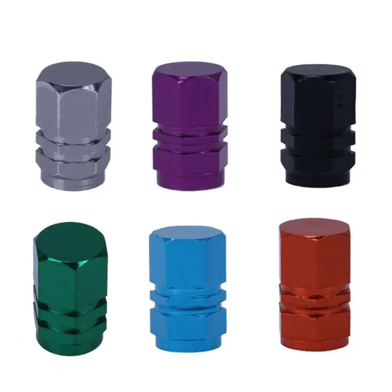 

4pcs Colorful Aluminum Fuel Tank Gas Cap American mouth hexagon valve cap For automobile motorcycle bicycle car-styling