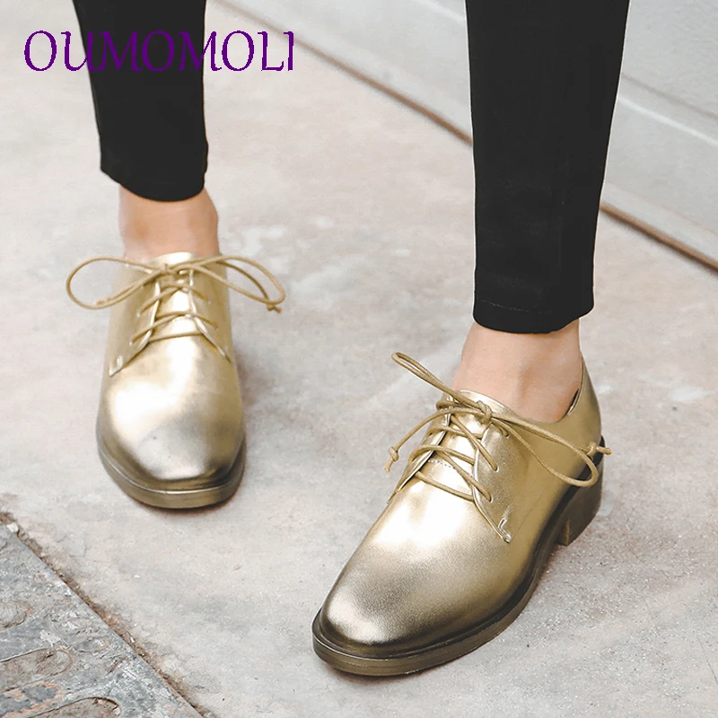 

2019 new Women Platform Top Quality Genuine Cow Leather Small leather shoes Round Toe Lace-Up Lady Shoes Handmade d803