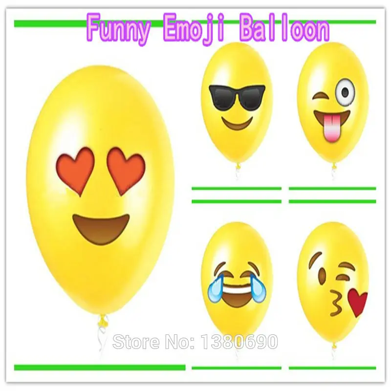 Standard Iphone ISO Emoji Latex Balloons 12inch Latex Print Balloon ...