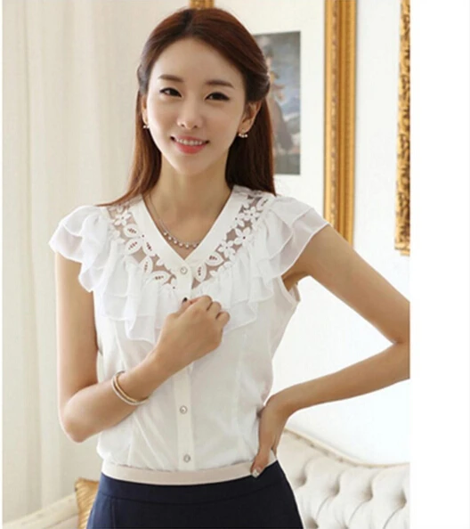 EAS NEW Ladies Shirts Korean Style Fashion Women Blouse Chiffon Shirts Lace Blouses Tops Blusa Femininas Blusa De Renda EAS NEW Ladies Shirts Korean Style Fashion Women Blouse Chiffon Shirts Lace Blouses Tops Blusa Femininas Blusa De Renda